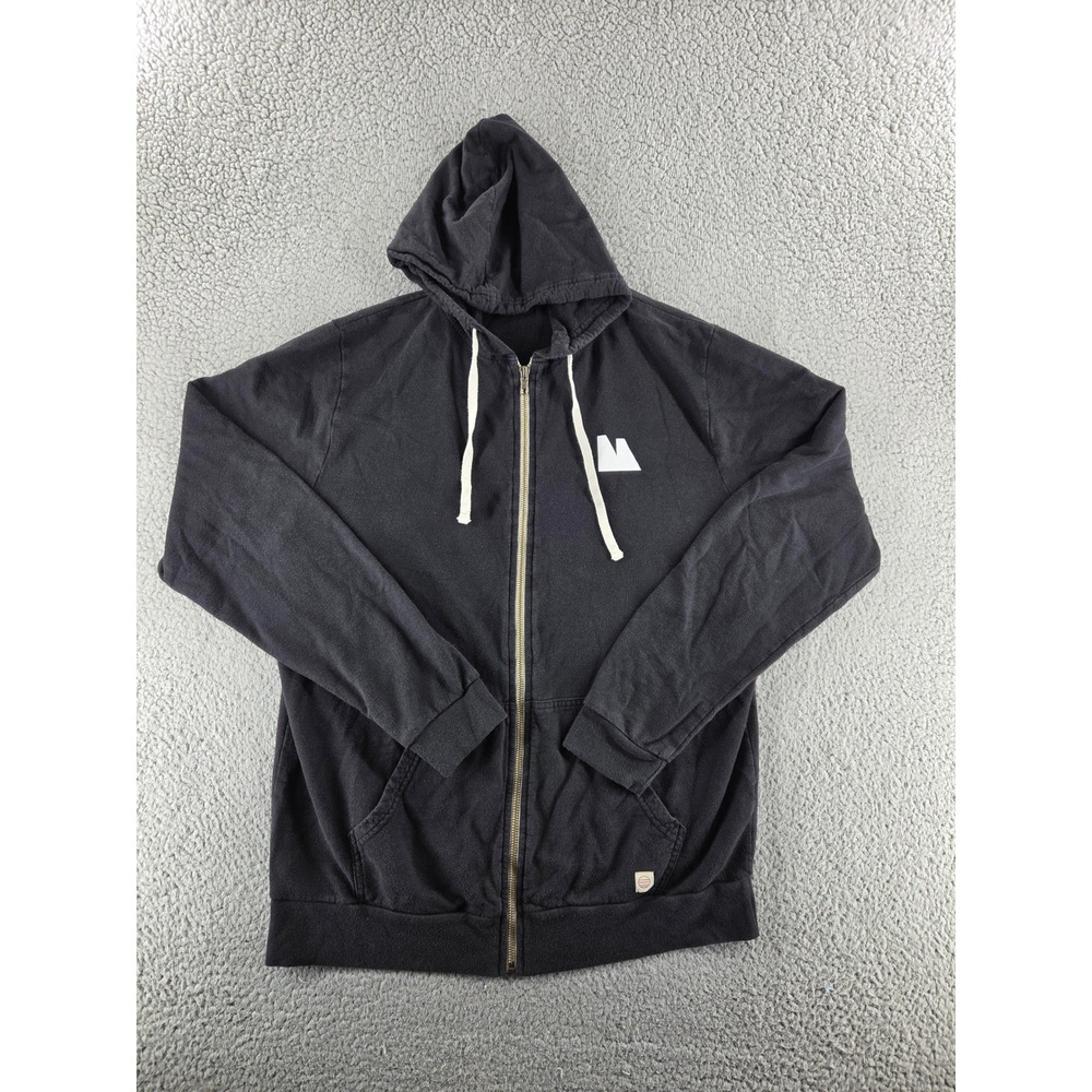 Marine Layer Afternoon Hoodie Mens Medium Black Full Zip Lightweight Cotton